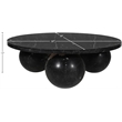 Maklaine Modern / Contemporary Black Finish Marble Coffee Table