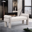 Maklaine Modern / Contemporary Soft Beige Polyester Fabric Bench