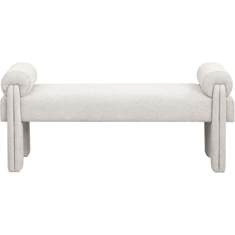 Maklaine Modern / Contemporary Soft Beige Polyester Fabric Bench