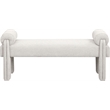 Maklaine Modern / Contemporary Soft Beige Polyester Fabric Bench