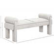 Maklaine Modern / Contemporary Soft Beige Polyester Fabric Bench