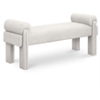 Maklaine Modern / Contemporary Soft Beige Polyester Fabric Bench