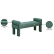 Maklaine Modern / Contemporary Soft Green Polyester Fabric Bench