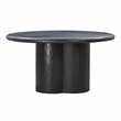 Maklaine Transitional Black Finish Faux Plaster Round Dining Table