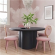 Maklaine Transitional Black Finish Faux Plaster Round Dining Table