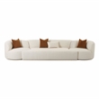 Maklaine Transitional Cream Boucle Fabric 3-Piece Modular Sofa