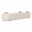 Maklaine Transitional Cream Boucle Fabric 3-Piece Modular Sofa