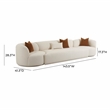 Maklaine Transitional Cream Boucle Fabric 3-Piece Modular Sofa