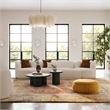 Maklaine Transitional Cream Boucle Fabric 3-Piece Modular Sofa