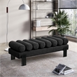 Maklaine Modern / Contemporary Black Linen Textured Fabric Bench