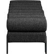 Maklaine Modern / Contemporary Black Linen Textured Fabric Bench
