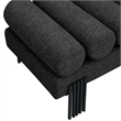 Maklaine Modern / Contemporary Black Linen Textured Fabric Bench