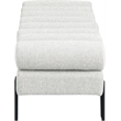 Maklaine Modern / Contemporary Cream Linen Textured Fabric Bench