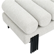 Maklaine Modern / Contemporary Cream Linen Textured Fabric Bench