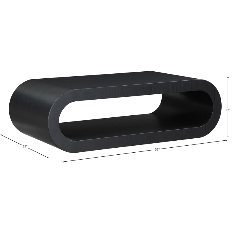 Maklaine Engineered Wood Modern / Contemporary Black Coffee Table