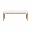 Maklaine Contemporary Coastal Natural Finish Woven Rattan Bench