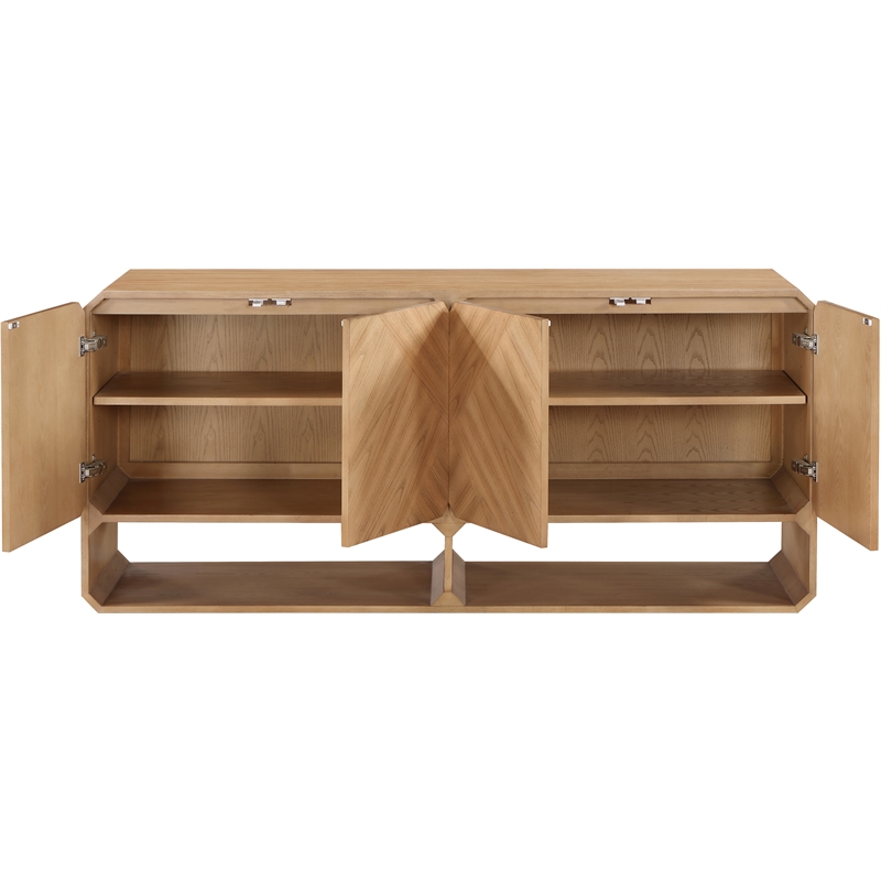 Maklaine Engineered Wood Mid-Century Natural Sideboard/Buffet