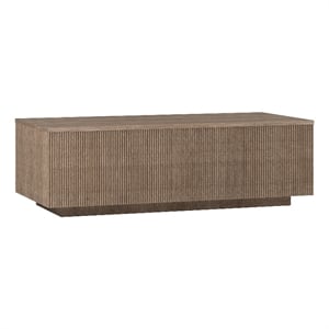 Maklaine Contemporary 47.5&quot Antiqued Gray Oak MDF Coffee Table