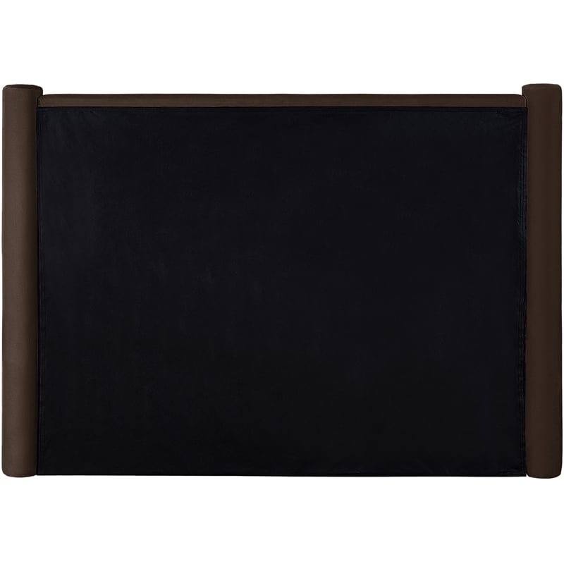 Maklaine Modern / Contemporary Soft Brown Finish Velvet King Bed