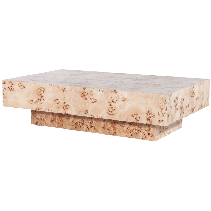 Maklaine Engineered Wood Mid-Century Natural Finish Coffee Table