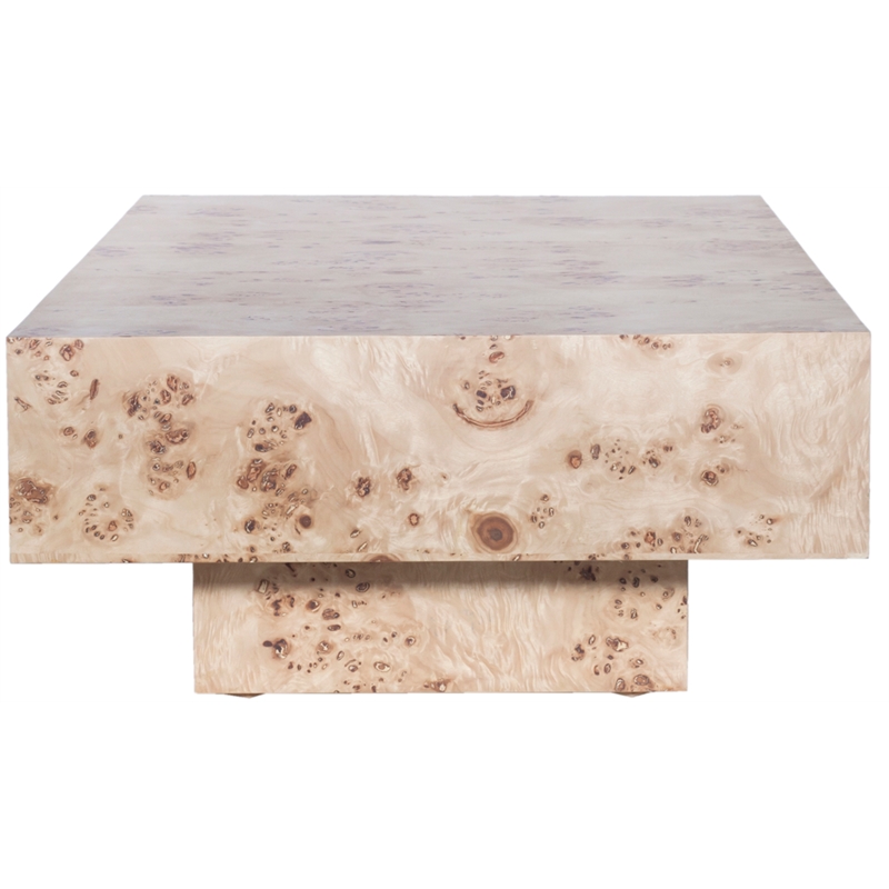 Maklaine Engineered Wood Mid-Century Natural Finish Coffee Table