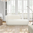 Maklaine Boucle Ivory White Chaise Lounge Rounded 75