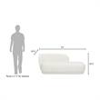 Maklaine Boucle Ivory White Chaise Lounge Rounded 75