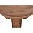 Maklaine Contemporary Natural Mango Wood Round Cocktail Table