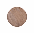 Maklaine Contemporary Natural Mango Wood Round Cocktail Table
