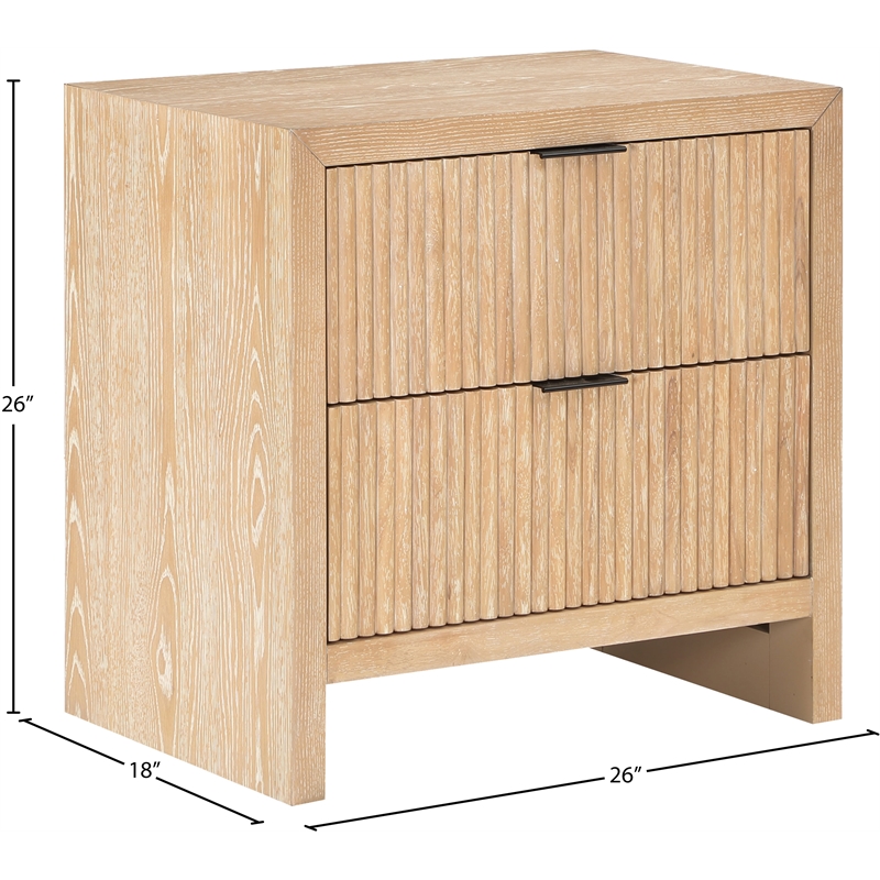 Maklaine Engineered Wood Modern / Contemporary Natural Night Stand