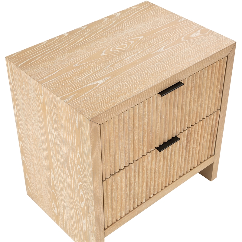 Maklaine Engineered Wood Modern / Contemporary Natural Night Stand