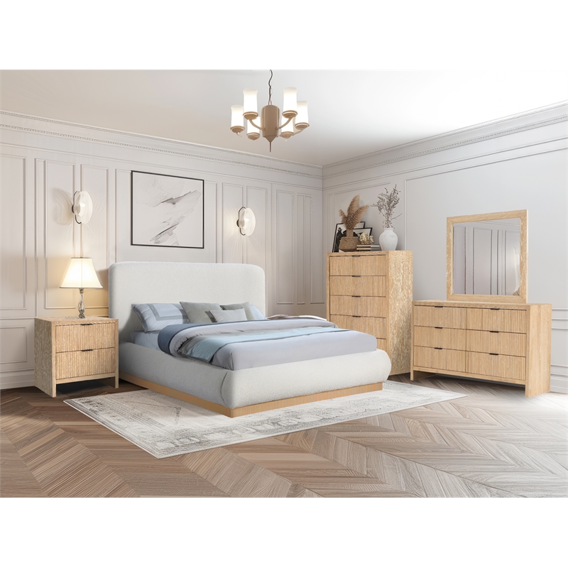 Maklaine Engineered Wood Modern / Contemporary Natural Night Stand