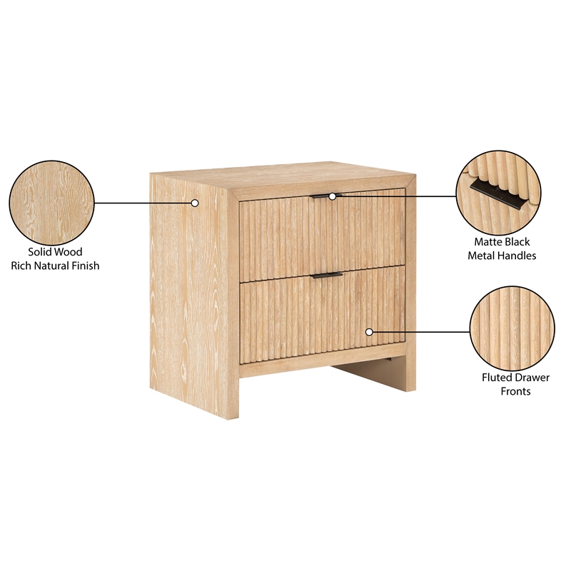 Maklaine Engineered Wood Modern / Contemporary Natural Night Stand