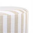 Maklaine Transitional Beige Finish Striped Linen Fabric Ottoman