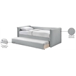 Maklaine Contemporary Grey Linen Textured Fabric Twin Daybed