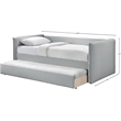 Maklaine Contemporary Grey Linen Textured Fabric Twin Daybed