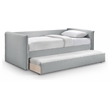 Maklaine Contemporary Grey Linen Textured Fabric Twin Daybed