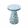 Maklaine Modern / Contemporary Floral Shell Side Table in Blue