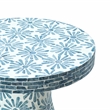 Maklaine Modern / Contemporary Floral Shell Side Table in Blue