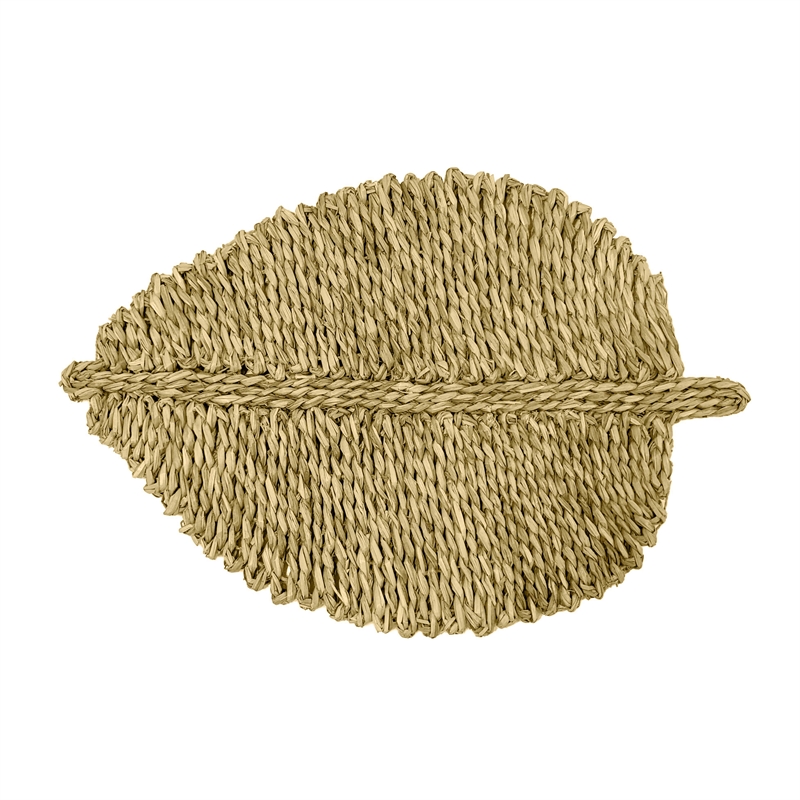 Maklaine Transitional Leaf Natural Seagrass Placemat - Set of 4