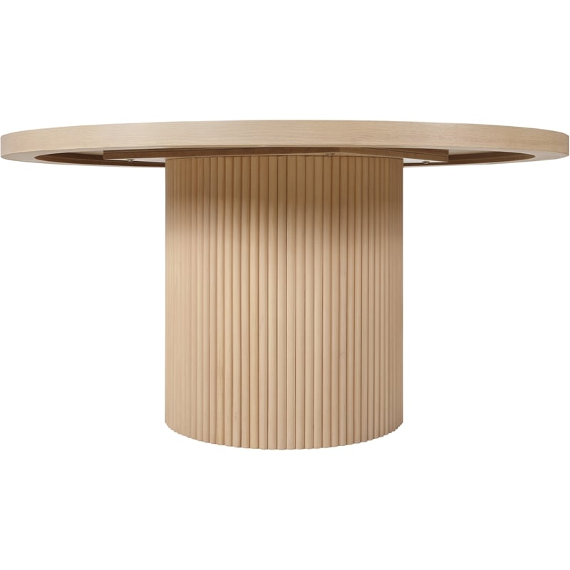 Maklaine Beech Wood Natural Dining Table Round Contemporary 59