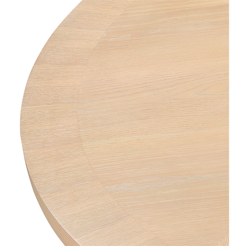Maklaine Beech Wood Natural Dining Table Round Contemporary 59