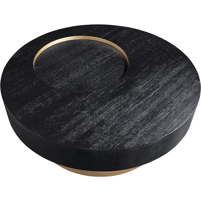 Maklaine Modern / Contemporary Rich Black Finish Coffee Table