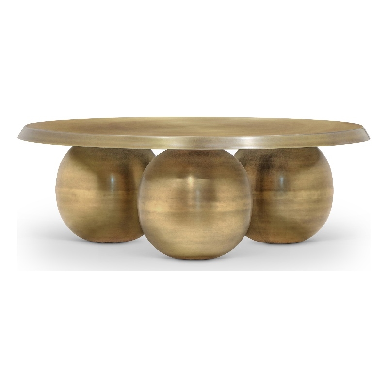 Maklaine Modern / Contemporary Gold Finish Iron Metal Coffee Table