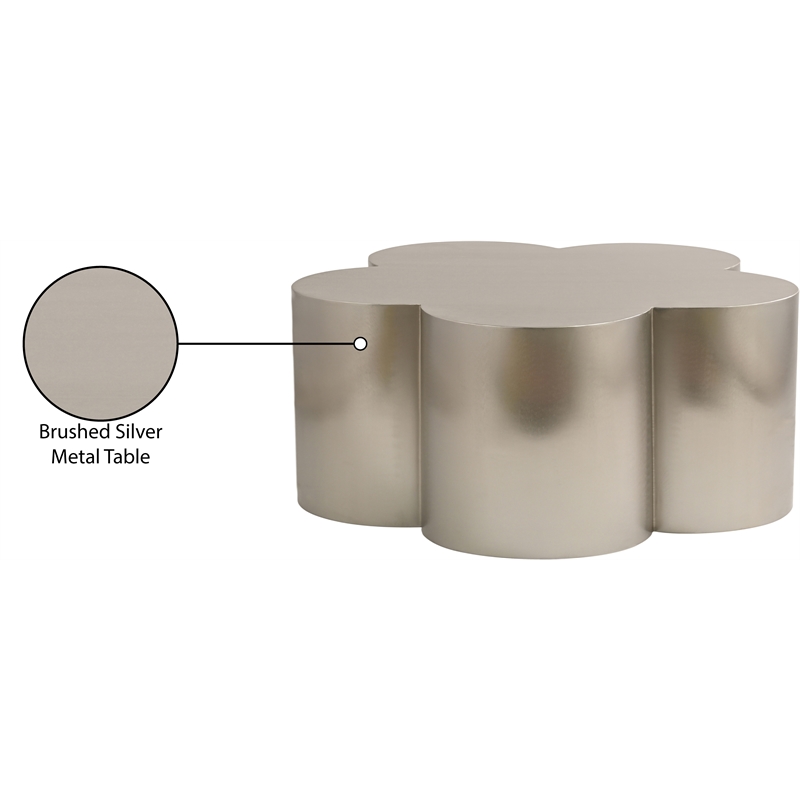 Maklaine Modern / Contemporary Silver Finish Iron Coffee Table