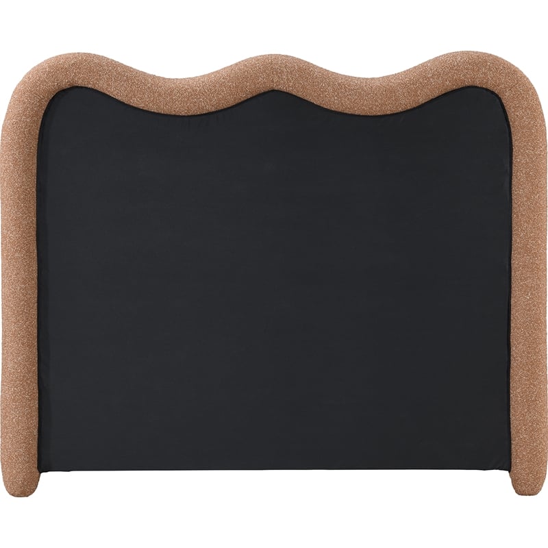 Maklaine Modern / Contemporary Cognac Chenille Fabric Queen Bed
