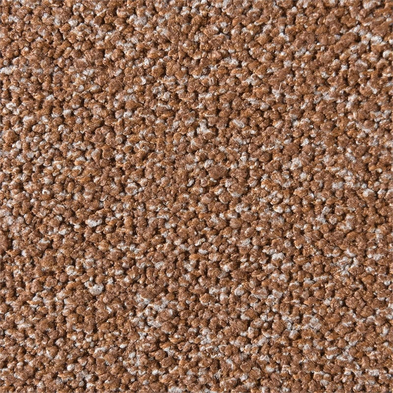 Maklaine Modern / Contemporary Cognac Chenille Fabric Queen Bed