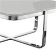 Maklaine Modern Stainless Steel Base Coffee Table in Light Gray/Chrome