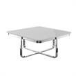 Maklaine Modern Stainless Steel Base Coffee Table in Light Gray/Chrome