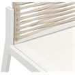 Maklaine Contemporary Cream Rope Fabric Outdoor Patio Dining Side Chair